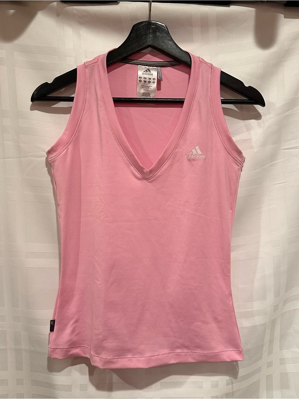 adidas Pink V-Neck Athletic Tank Top